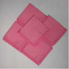 Zakdoek roze 5 stuks kant model SUZAN