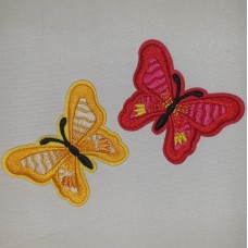 Applicatie vlinder geel/rood
