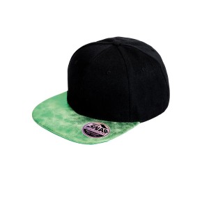 Snapback Cap zwart glitter klep groen