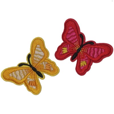 Applicatie vlinder geel rood