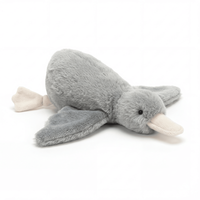 Knuffel eend grijs