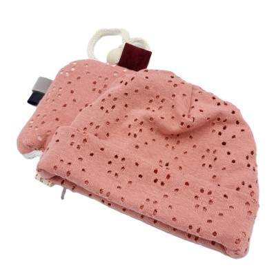 Babymuts broderie oudroze