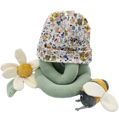 Babymuts bloemen pastel