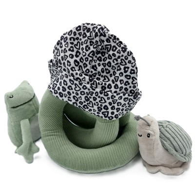 Babymuts wit hart luipaard Babymuts wit hart luipaard