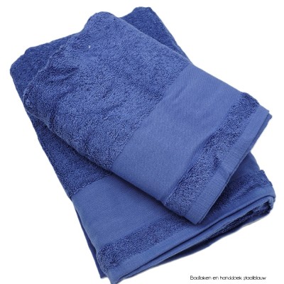 Badhanddoek en handdoek staal blauw Badhanddoek en handdoek staal blauw