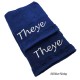 Badhanddoek en handdoek licht navy