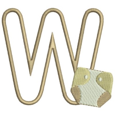 Borduurpatroon letter W Borduurpatroon letter W