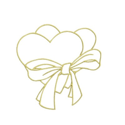 Borduurpatroon hartjes strik