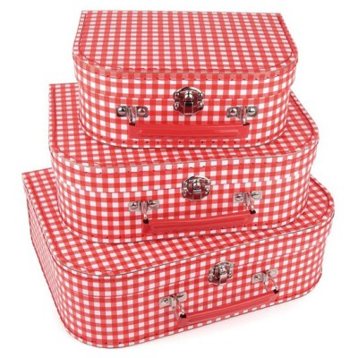 Koffer klein/ middel rode ruit