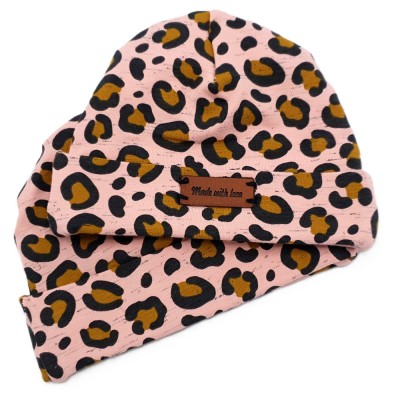 Babymuts luipaard roze Babymuts luipaard roze