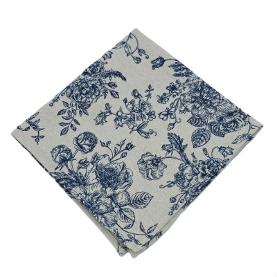 Servet bloem blauw