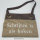 Schort luxe khaki imitatie leer bruin Schort luxe khaki imitatie leer bruin