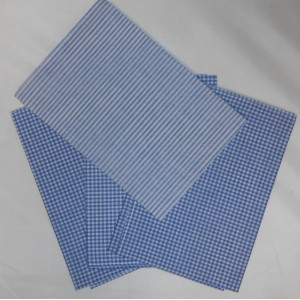 Zakdoek 4 stuks wit , blauw