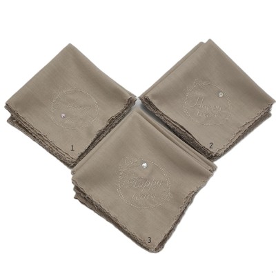 Zakdoek Happy tears beige